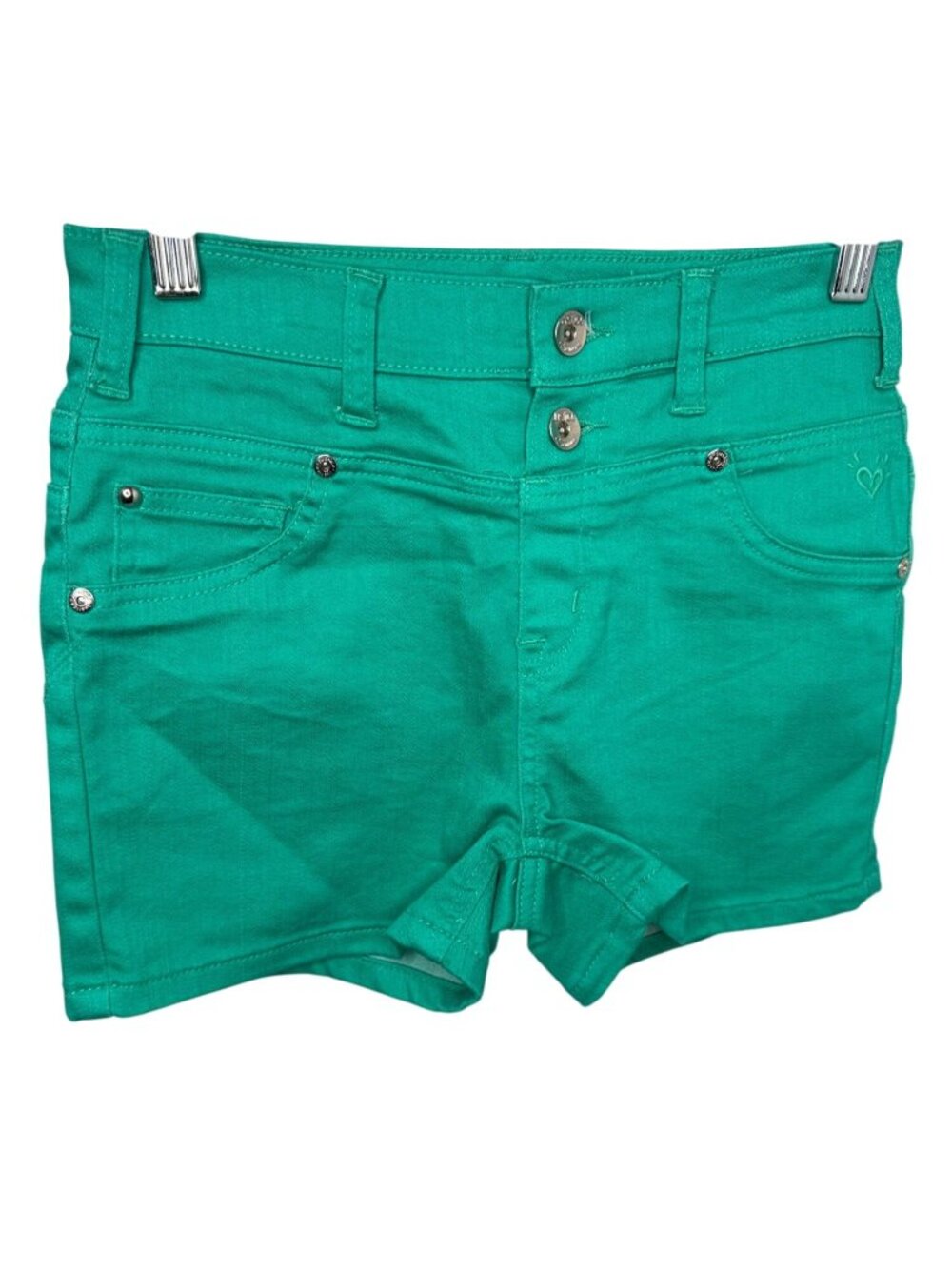 Justice Premium Green Stretch Denim Shorts Girls 14R